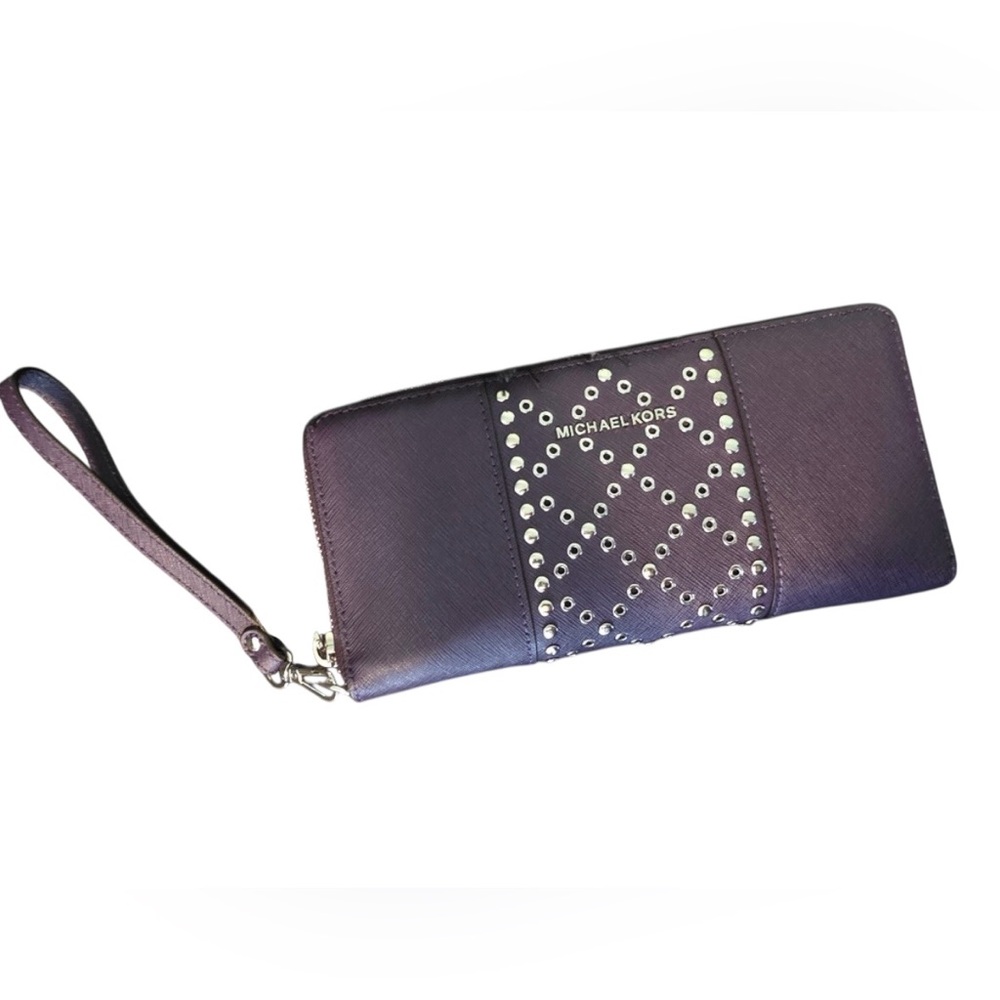 Michael Kors Purple Studded Wallet/Wristlet
